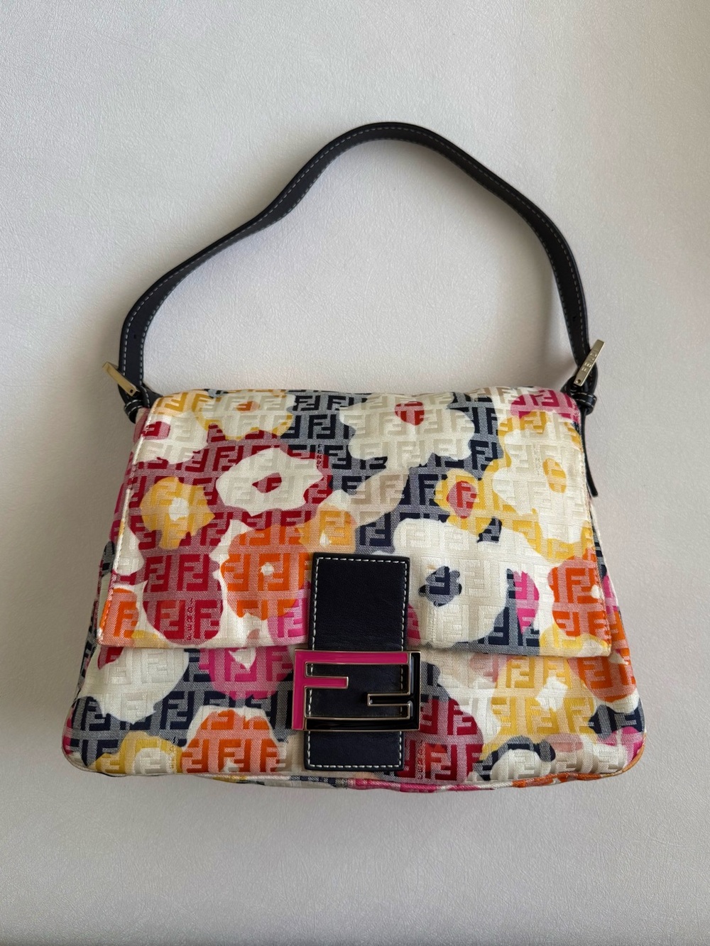 Fendi Floral Mamma Baguette Shoulder Bag